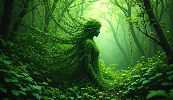 entwined with vibrant greenery, creating a sense of enchantment. This image becomes a metaphor for exploration, and he the seeker of its lost harmony.