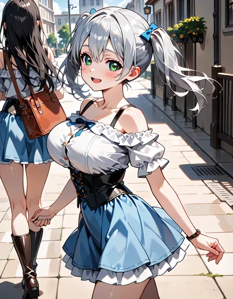 ((ultra-detailed)), (highly detailed CG illustration), (best quality:1.2), ultra-highly detailed, colorful composition, artistic photoshoot, 2 girls, duo focus,cowboy shot, moe anime character, 2 girls, dainty facial structure, baby face, round face, round...