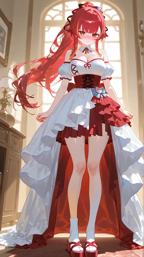 masterpiece, best quality, cinematic lens effect, highly dramatic picture, beautiful eyes , ultra cute, ultra sexy, ultra detailed, 8k, detailed background, medium full length, perfect_anatomy, (solo, solo anime girl, one girl), ((Supermodel)), Anime, blus...