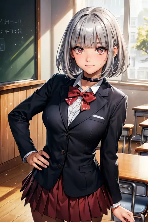 1girl, small stature, Baby face, cute, 

(( Silver Hair:1.2), (blunt bangs:1.2, Straight bangs:1.2), (short bob hair : uncut  + straight hair):1.2),  
((small breast:1.3)) (slim body)), 
((black eyes:1.3), (Saggy Eyes:1.4), (eye highlight:1.2), (twinkling ...
