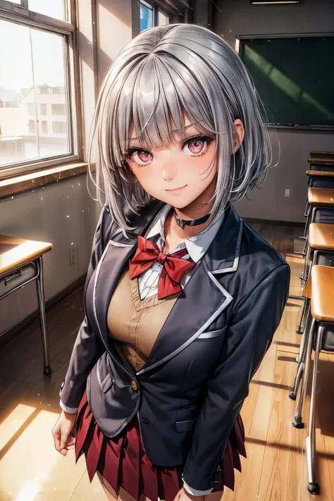 1girl, small stature, Baby face, cute, 

(( Silver Hair:1.2), (blunt bangs:1.2, Straight bangs:1.2), (short bob hair : uncut  + straight hair):1.2),  
((small breast:1.3)) (slim body)), 
((black eyes:1.3), (Saggy Eyes:1.4), (eye highlight:1.2), (twinkling ...