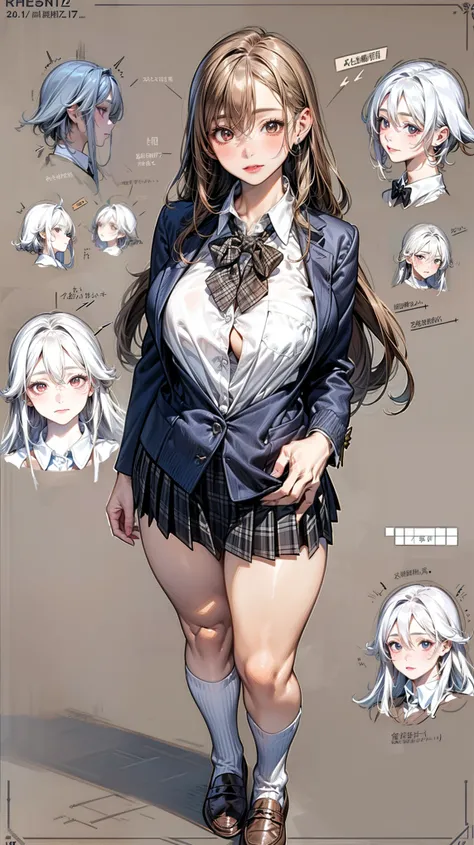 girl, alone, whole body, From head to toe, Are standing, (Huge_chest:1.3),
Character design sheet, Character Reference Sheet, 設計図のSchematic, Drafting, Blueprint, Schematic,
((Character design sheet:1.7, Character Reference Sheet:1.7,)),(realistic, photore...