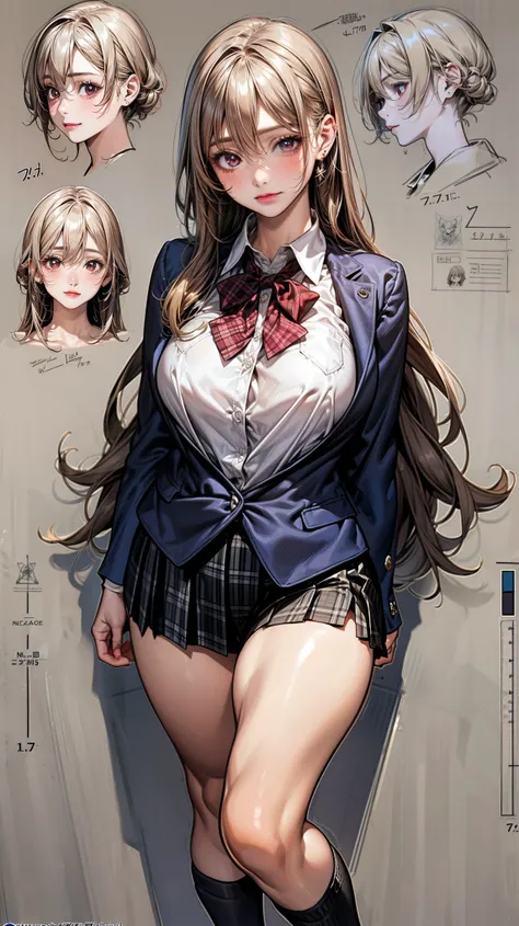 girl, alone, whole body, From head to toe, Are standing, (Huge_chest:1.3),
Character design sheet, Character Reference Sheet, 設計図のSchematic, Drafting, Blueprint, Schematic,
((Character design sheet:1.7, Character Reference Sheet:1.7,)),(realistic, photore...