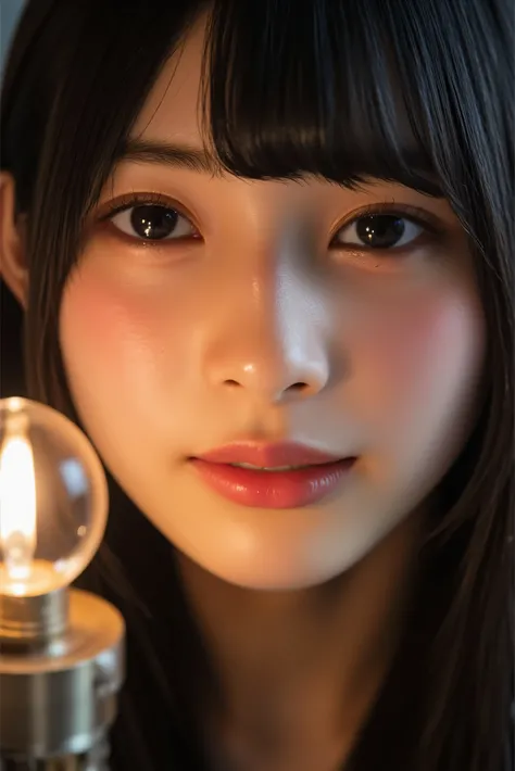 intense flash　Highest Quality　best quality　big smile
