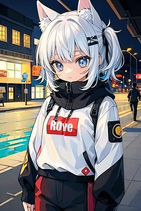 (sticker),#quality(8k,best quality, masterpiece),solo, #1girl(cute, kawaii,small ,smile,hair floating,hair color cosmic,pigtail hair,zombie skin,ghost skin ,skin color blue,pale skin,eye color cosmic,eyes shining,big eyes,damaged clothes,heavy metal costum...