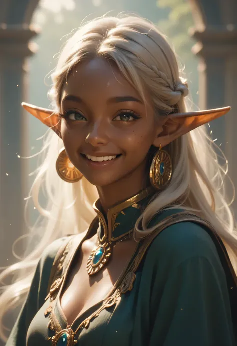 A sacred and enchanting dark elf, Fearless smile
