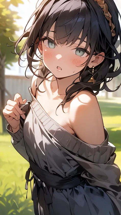 (small breasts:1.3), (perky chest:1.1), (pointed chest:1.0), (fashion magazine cover:1.3)，(from below:1.0),(from side:0.9),masterpiece, 1girl, Amazing Cleavage:1.1, thin waist, big ass, Raised sexy, small breast: 1.3, posed cleavage:1.olo, looking at viewe...