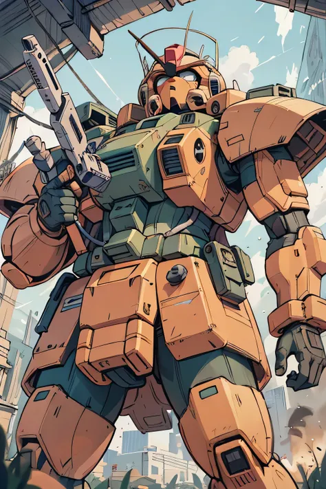 Please draw what you like.8k,MS-05, zaku 1, monoeye, gun,masterpiece ,amazing, dynamic production, extremely detailed, extremely beautiful and fain design extremely beautiful and fain colors, high resolution, cinematic style ,illustration, gundam,sci-fi, H...