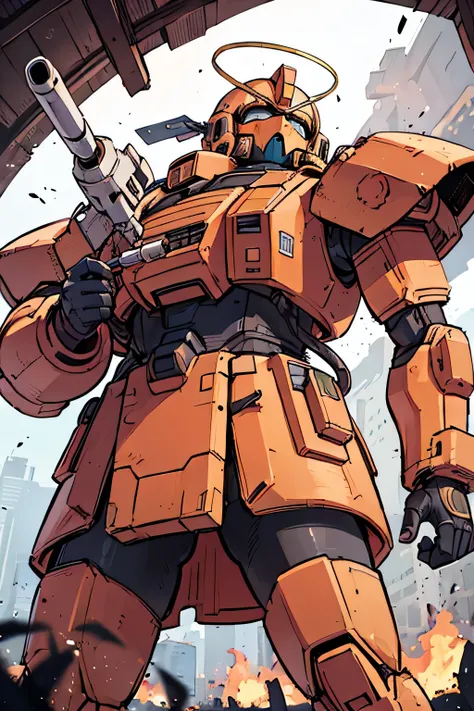Please draw what you like.8k,MS-05, zaku 1, monoeye, gun,masterpiece ,amazing, dynamic production, extremely detailed, extremely beautiful and fain design extremely beautiful and fain colors, high resolution, cinematic style ,illustration, gundam,sci-fi, H...