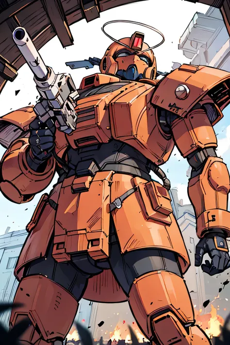 Please draw what you like.8k,MS-05, zaku 1, monoeye, gun,masterpiece ,amazing, dynamic production, extremely detailed, extremely beautiful and fain design extremely beautiful and fain colors, high resolution, cinematic style ,illustration, gundam,sci-fi, H...