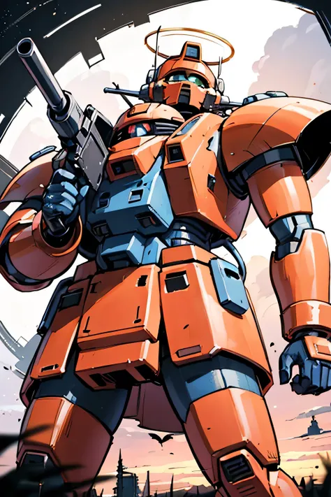 Please draw what you like.8k,MS-05, zaku 1, monoeye, gun,masterpiece ,amazing, dynamic production, extremely detailed, extremely beautiful and fain design extremely beautiful and fain colors, high resolution, cinematic style ,illustration, gundam,sci-fi, H...