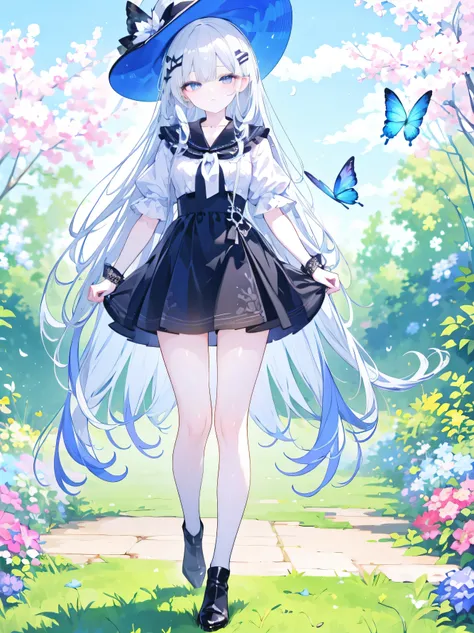 best quality, super fine, 16k, incredibly absurdres, extremely detailed, delicate and dynamic, elegant, calm and beautiful, the Greedy Witch Echidna, straight silver hair, bushy silver eyelashes, butterfly hair clip, captivating look, aroused expression, s...