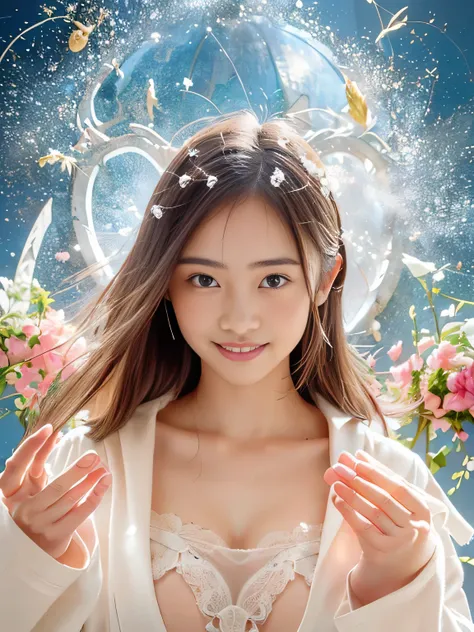 (((Highest image quality、highest resolution、Supreme Masterpiece、8k)))、(((Detailed face)))(((pretty face)))(((Babyface)))(((Young contour)))(((Lovely Eyes and Nose)))、((( Blizzard 10 )))(((Model Body)))(((Perfect Podiline)))、(((Big Breasts 1.0)))(((Big Clea...