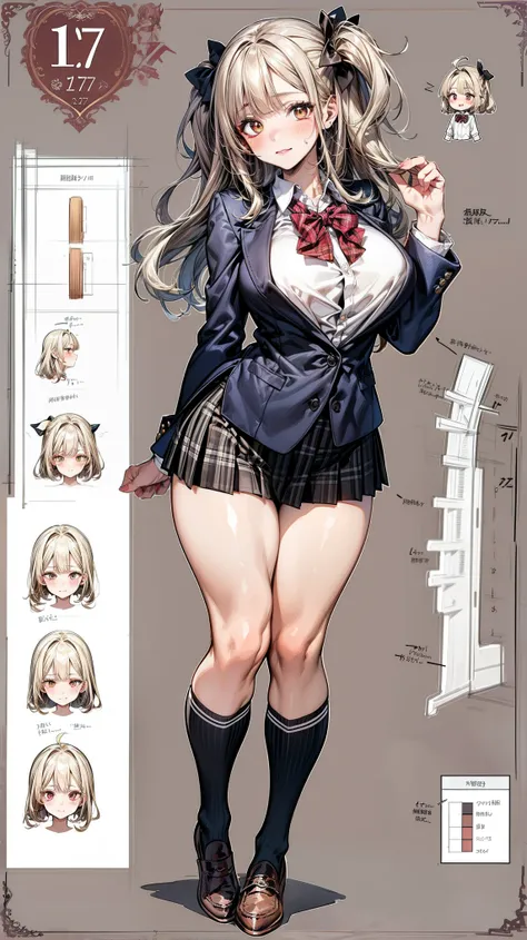 girl, alone, whole body, From head to toe, Are standing, (Huge_chest:1.3),
Character design sheet, Character Reference Sheet, 設計図のSchematic, Drafting, Blueprint, Schematic,
((Character design sheet:1.7, Character Reference Sheet:1.7,)),
anime/cartoon cha...