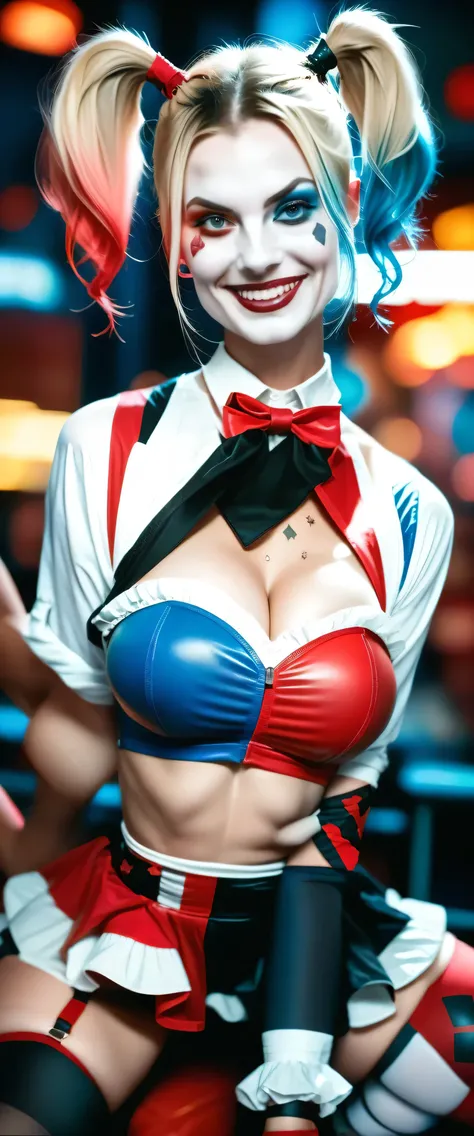 source_real, (busty) daddy's girl dressed as Harley Quinn, rating_explicit