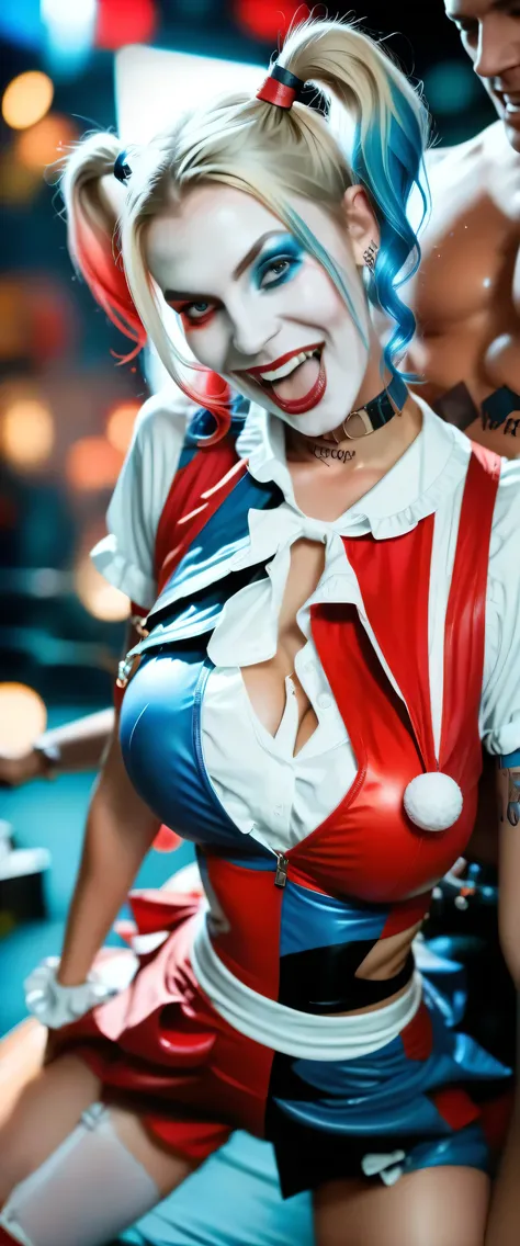 source_real, (((busty))) daddy's girl dressed as Harley Quinn, anatomically_correct, penetration,rating_questionable