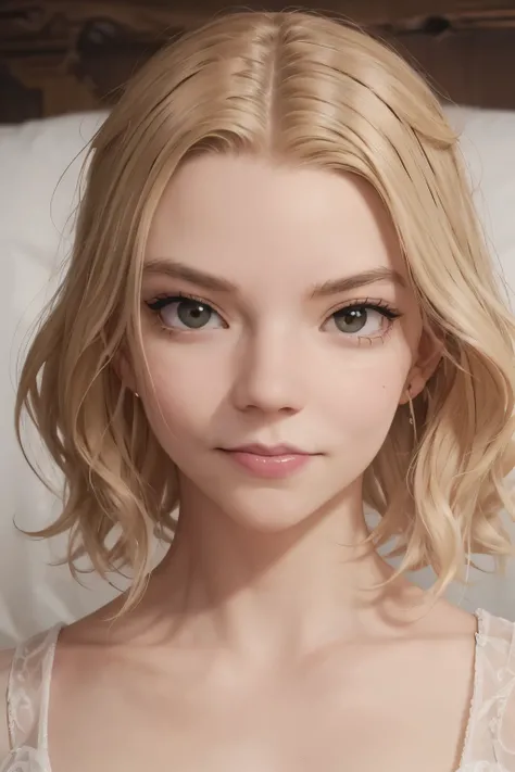 masterpiece, Best Quality, Illustration, Ultra-detailed, finely detail, hight resolution, 8K Wallpaper, Perfect dynamic composition, Beautiful detailed eyes, 内巻きカールヘアー, (blonde wavy short hair:1.2), sneering, mature, (Beautie:1.2), looking at camera, sidel...