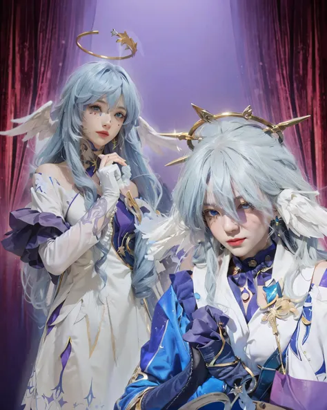 (((ROBIN X SUNDAY& HONKAI STAR RAIL))),((realistic, photorealistic)),(highlight hair)), Light reflection, (( HD )),((upper body)), (((best quality, masterpiece))), (masterpiece) (best quality) (detail) (8k) (HDR) (wallpaper) (cinematic lighting) (sharp foc...