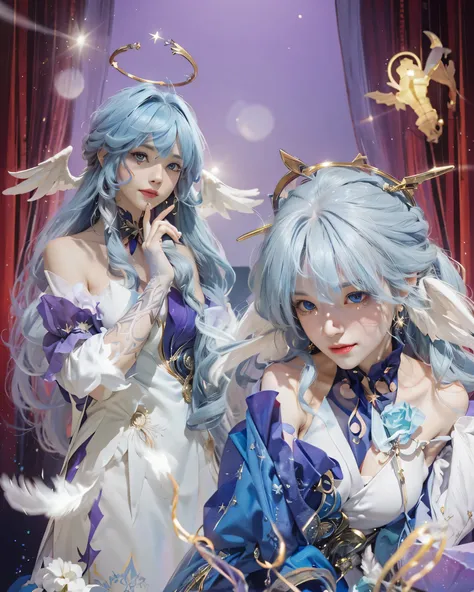 (((ROBIN X SUNDAY_HONKAI STAR RAIL))),((realistic, photorealistic)),(highlight hair)), Light reflection, (( HD )),((upper body)), (((best quality, masterpiece))), (masterpiece) (best quality) (detail) (8k) (HDR) (wallpaper) (cinematic lighting) (sharp focu...