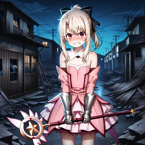masterpiece, best quality, amazing quality, s1ums, in house, in bedroom, small room, on broken bed, rubble, dirty, boarded up windows, broken furniture, night, night time, buildings, power lines, urban, rubble, 1girl, solo, aaillya, long hair, blonde hair,...