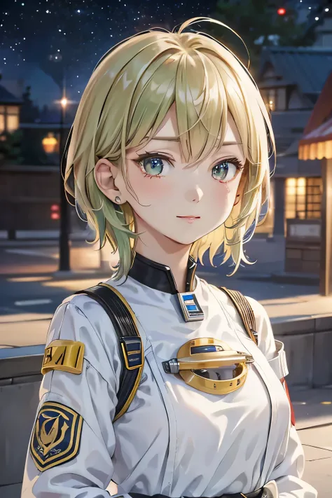 spaceship, Captain Future, comet,  Extremely detailed and beautiful design, illustrations, masterpiece,best quality, high resolution, 8k, sf, SPACE FANTASY, Extremely beautiful、Skillfully designed ,  Very Fine and Beautiful Colors , anime girl with short g...