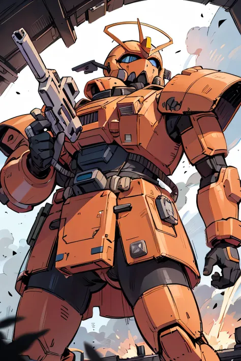 Please draw what you like.8k,MS-05, zaku 1, monoeye, gun,masterpiece ,amazing, dynamic production, extremely detailed, extremely beautiful and fain design extremely beautiful and fain colors, high resolution, cinematic style ,illustration, gundam,sci-fi, H...
