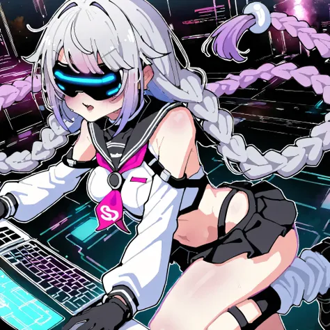 best detail,(((Inhime、cpu))),(((ar,vr,Kakure Hime has a scout where mathematical formulas are projected)))、1GIRL,pretty face、Babyface、(((dynamic best composition、Top quality、Supreme Masterpiece、Super Detailed、high definition、CG、HHD、16K))), (The woman has l...