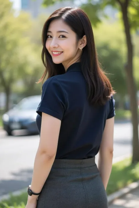 (masterpiece, photorealistic, natural shading:1.4)
(A very beautiful 28-year-old Japanese woman),
(A cute oval-shaped face:1.2),
(A gentle smile with slightly droopy eyes),
(A delicate figure, a voluptuous bust:1.3),
(Straight, medium-length, dark brown ha...