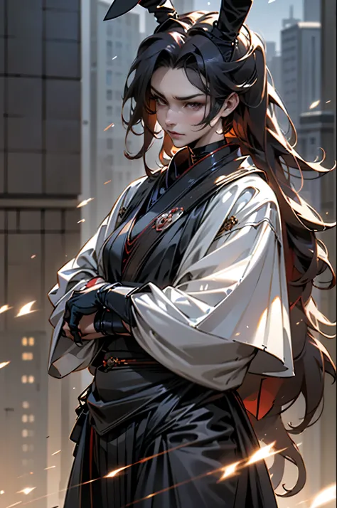 40 years old,Single Daughter,bunny girl costume、((Bad guy、villain)) ,Fat,Muscular,ugly,anger,Long Hair,red eyes,City,masterpiece,charming mature woman
