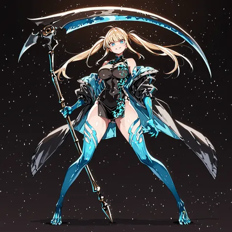 Alone, 1 girl, bright blonde hair, styled like Lily's in "Lilith's Cord", with long pigtails like Lily's in "Lilith's Cord", bangs all over her face like Lily's in "Lilith's Cord", bright blue eyes, face like Lily's in "Lilith's Cord", bright eyes, perfect...