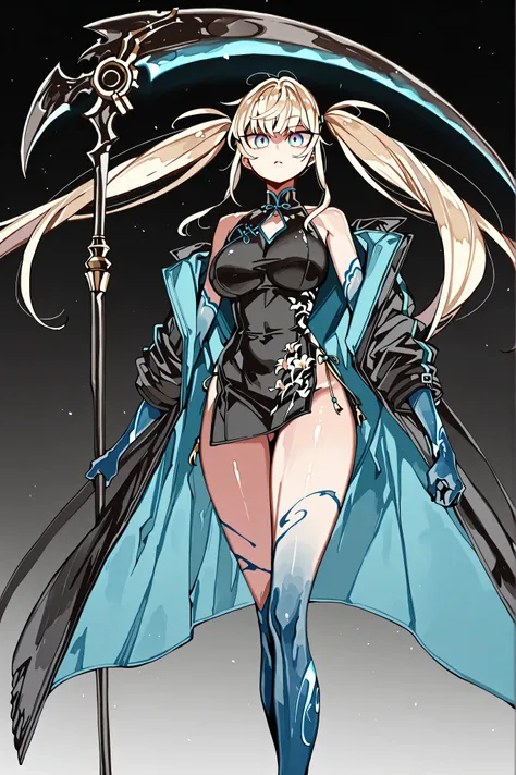 Alone, 1 girl, bright blonde hair, styled like Lily's in "Lilith's Cord", with long pigtails like Lily's in "Lilith's Cord", bangs all over her face like Lily's in "Lilith's Cord", bright blue eyes, face like Lily's in "Lilith's Cord", bright eyes, perfect...