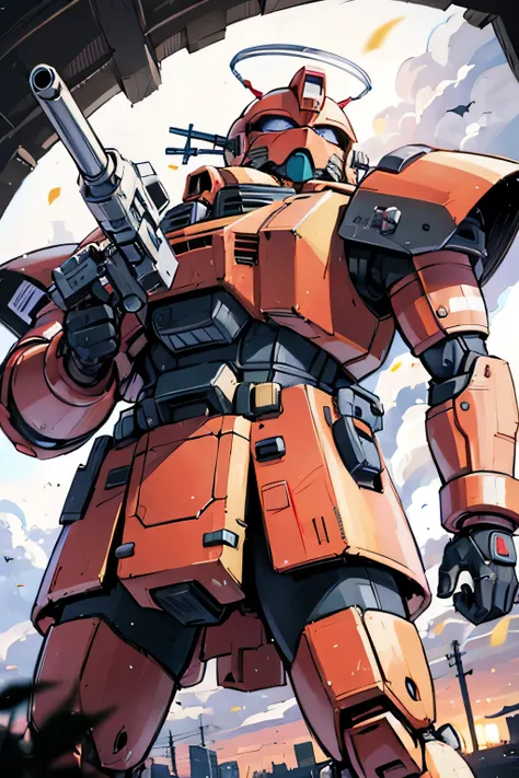 Please draw what you like.8k,MS-05, zaku 1, monoeye, gun,masterpiece ,amazing, dynamic production, extremely detailed, extremely beautiful and fain design extremely beautiful and fain colors, high resolution, cinematic style ,illustration, gundam,sci-fi, H...