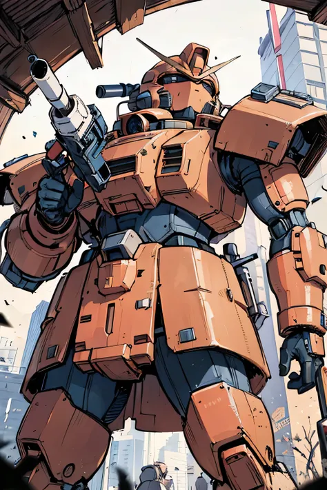 Please draw what you like.8k,MS-05, zaku 1, monoeye, gun,masterpiece ,amazing, dynamic production, extremely detailed, extremely beautiful and fain design extremely beautiful and fain colors, high resolution, cinematic style ,illustration, gundam,sci-fi, H...