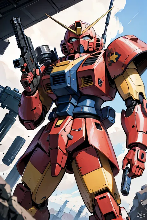 Please draw what you like.8k,MS-05, zaku 1, monoeye, gun,masterpiece ,amazing, dynamic production, extremely detailed, extremely beautiful and fain design extremely beautiful and fain colors, high resolution, cinematic style ,illustration, gundam,sci-fi, H...