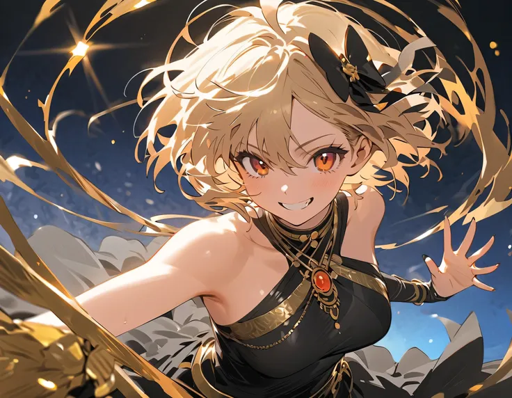 (regardless of gender、 chibi、 Mini Characters、 Asymmetry、Asymmetry的服装 、Various color schemes 、Strong and shiny skin 、Smile、Simple animated painting):2.0、Super HD image quality、Very detailed、Best quality、detailed facial、Side Angle:1.8、looking at the camera、...