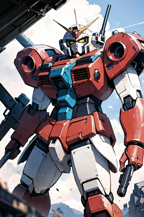 Please draw what you like.8k,MS-05, zaku 1, monoeye, gun,masterpiece ,amazing, dynamic production, extremely detailed, extremely beautiful and fain design extremely beautiful and fain colors, high resolution, cinematic style ,illustration, gundam,sci-fi, H...