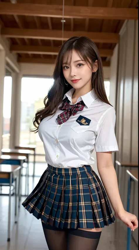 top quality、8k、best image quality、winning work), two beautiful women、1 lady, Beautiful, radiant skin , masterpiece、top qualityの、ultra high definition、depth of field、Lens Flare ,、brown hair, Big breasts, staring at the viewer's gaze, Big breasts ,perfect le...