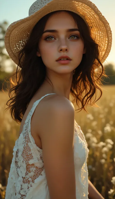 one female, ((Highest quality)), ((masterpiece)), (detailed), ((very detailed face)), High resolution photograph, full body portrait, slim face, pretty woman, (dark brown long hair), brown eyes, detail eyes, double eyelids, (Beautiful Delicate Eyes and Lip...