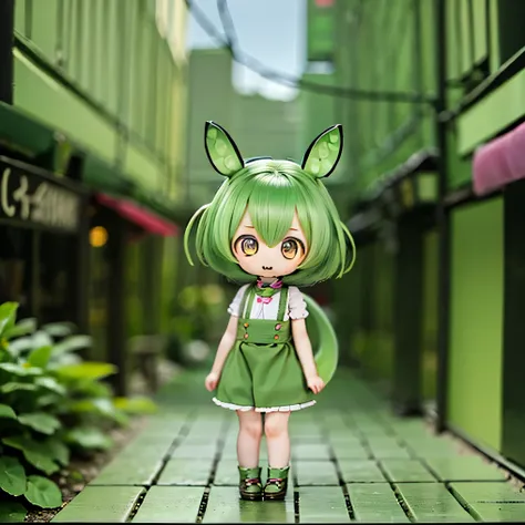       cute  green-haired zundamon in playful pose, (           chibi),         detailed character design    ,            INTRICATE DETAILS    ,      surreal       ,         Photoreal , 8k,          masterpiece  ,                   is high resolution,      ...