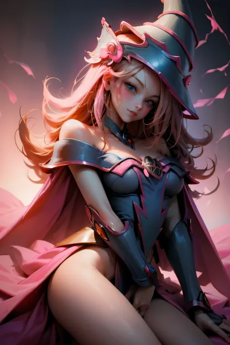 Beautiful face of dark magician gils naked blue eyes. pink lips. Long blonde hair. bare shoulders, angelic smile, beautiful well detailed face of dark magician gils. blowing a kiss. sexy kiss . bare breasts. Nice big and beautiful breasts. Has pink nipples...