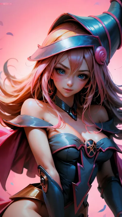 Beautiful face of dark magician gils naked blue eyes. pink lips. Long blonde hair. bare shoulders, angelic smile, beautiful well detailed face of dark magician gils. blowing a kiss. sexy kiss . bare breasts. Nice big and beautiful breasts. Has pink nipples...