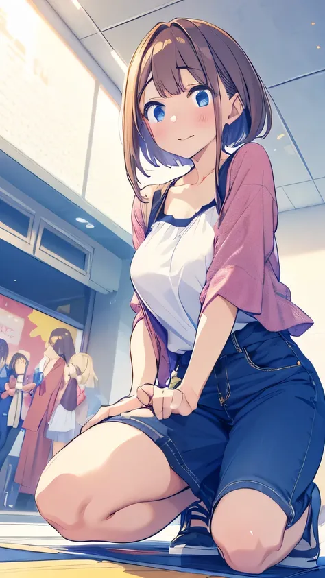 Bright woman, she, Adult relationship, 
sheは視聴者に乗ろうとしている, (Put one knee forward:1.3), slightly shy,
(look at face from directly below), (Inner thigh),
sheの寝室で, Daytime, Sunshine,
(masterpiece), (top quality), (very detailed), ( brightly colored images ), (...
