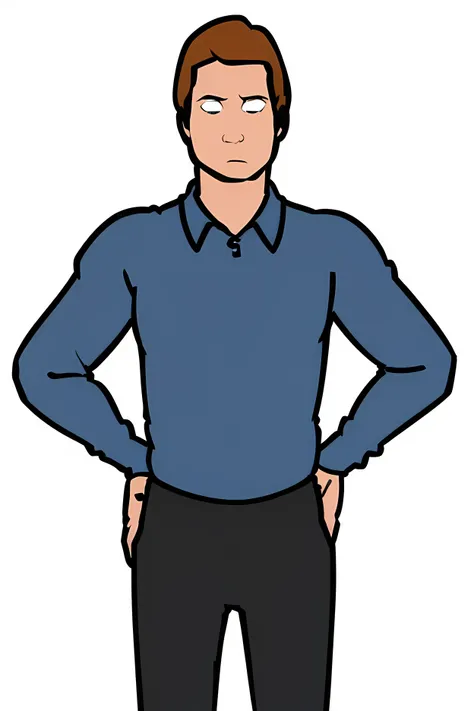 a man wearing a t-shirt, cabelo marrom (HENRY EMILY DE FNAF)