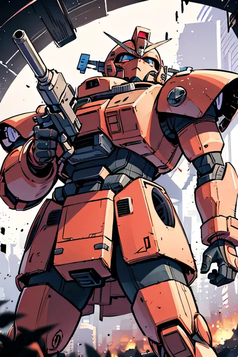 Please draw what you like.8k,MS-05, zaku 1, monoeye, gun,masterpiece ,amazing, dynamic production, extremely detailed, extremely beautiful and fain design extremely beautiful and fain colors, high resolution, cinematic style ,illustration, gundam,sci-fi, H...