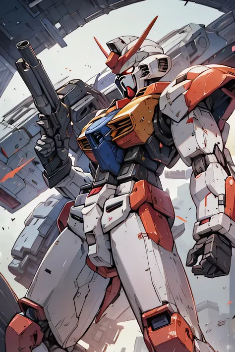 RX-78, Gundam, beam rifle, masterpiece, amazing, dynamic production, extremely detailed, extremely beautiful and fain design extremely beautiful and fain colors, high resolution, Cinematic style, illustration,sci-fi, HD, anime, 8k active, premium detailed,...