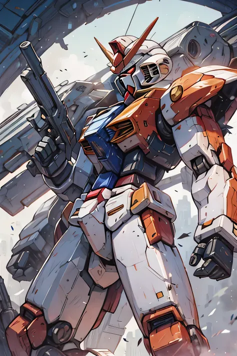 RX-78, Gundam, beam rifle, masterpiece, amazing, dynamic production, extremely detailed, extremely beautiful and fain design extremely beautiful and fain colors, high resolution, Cinematic style, illustration,sci-fi, HD, anime, 8k active, premium detailed,...