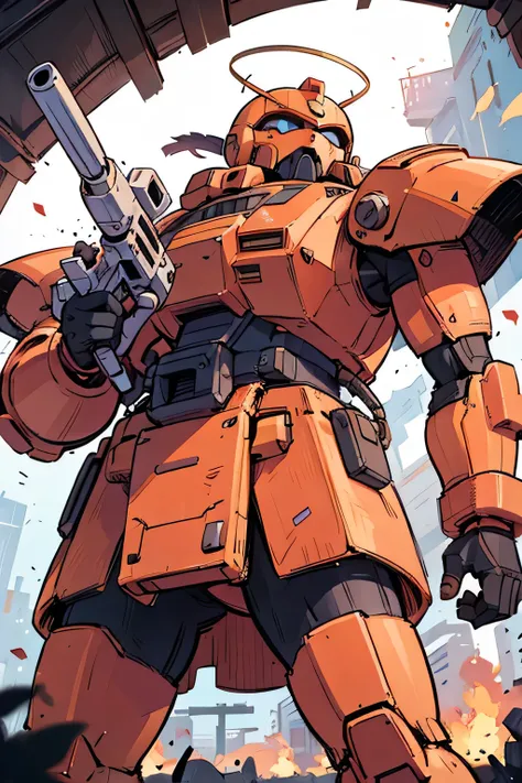 Please draw what you like.8k,MS-05, zaku 1, monoeye, gun,masterpiece ,amazing, dynamic production, extremely detailed, extremely beautiful and fain design extremely beautiful and fain colors, high resolution, cinematic style ,illustration, gundam,sci-fi, H...