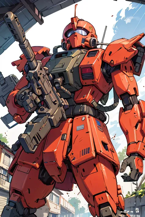 Please draw what you like.8k,MS-05, zaku 1, monoeye, gun,masterpiece ,amazing, dynamic production, extremely detailed, extremely beautiful and fain design extremely beautiful and fain colors, high resolution, cinematic style ,illustration, gundam,sci-fi, H...