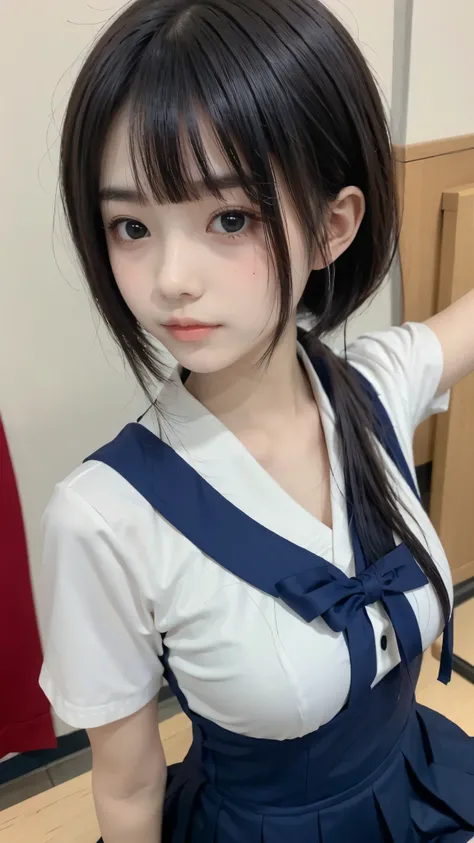 score_9,score_8_up,score_7_up,Super Detailed,absolute resolution, 32K,masterpiece,top quality,Ultra HD quality,beautiful face and eyes with attention to detail,beautiful Japanese girl,dark haired,bob cut,slicked back hair,(imminent kiss face),school制服,Sail...