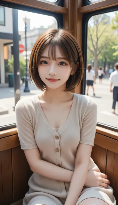 (Early Fall Dating), ((pastel cardigan)), ((Fine Summer Dress Lace and Ruffles)),
looking at viewer, Japanese female university student, (one woman:1.2), she's so beautiful, Radiant Skin, with a perfect face, Cute and symmetrical face, Beautiful skin,
lig...